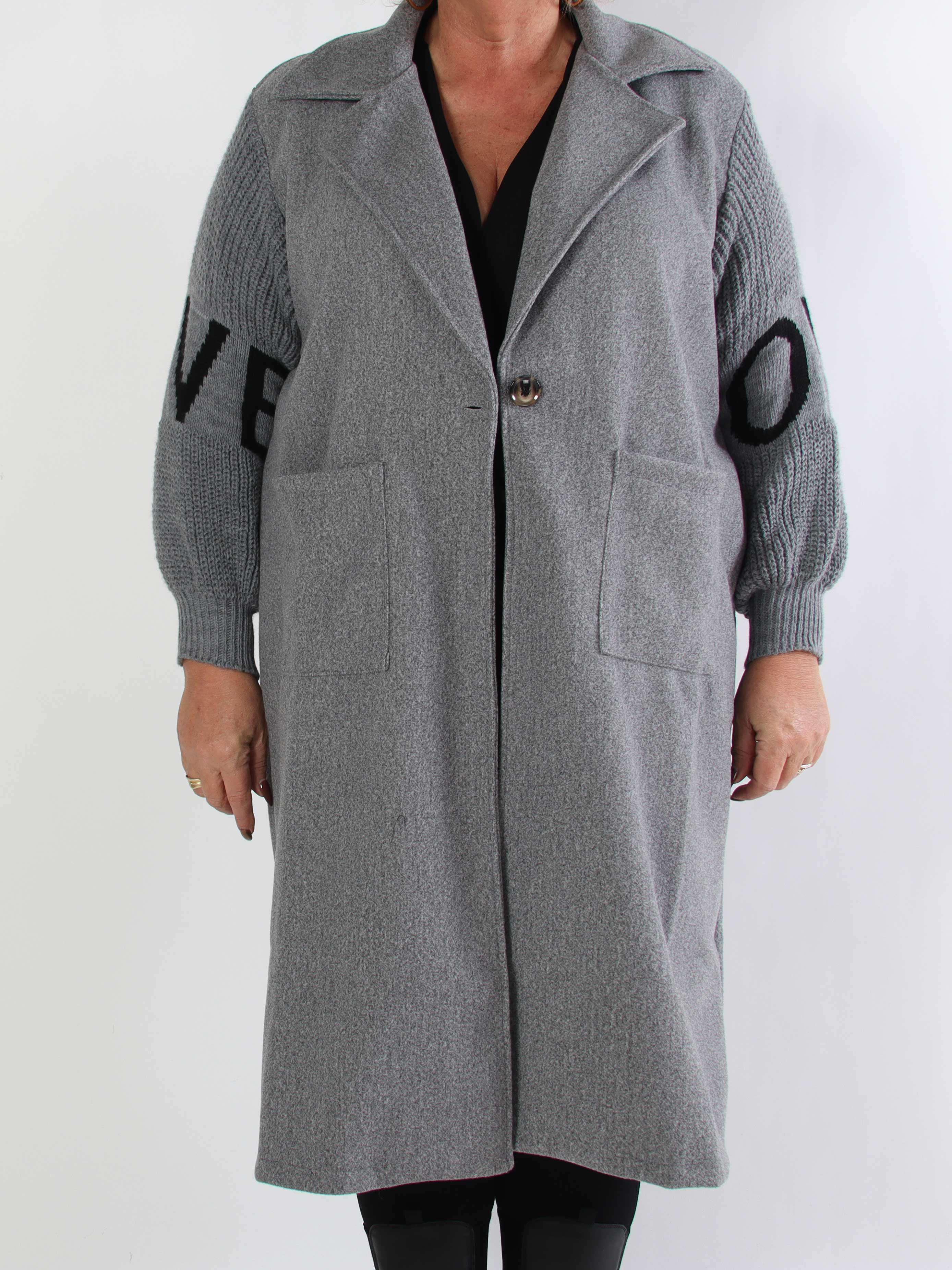 Debbie Midi - Fin plus size kappa med stickade ärmar